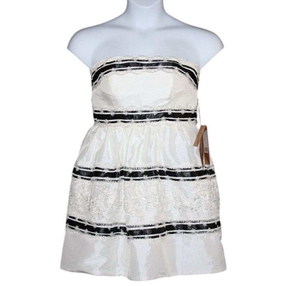 Light in the Box Sz 8 White Lace Overlay Bridesmaid Party Formal Strapless Dress